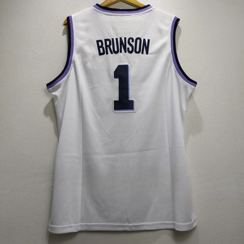 

Basketball Jerseys Men Oversize 1 Brunson Villanova University Embroidery Breathable Sports High Street Hip Hop Sportswear