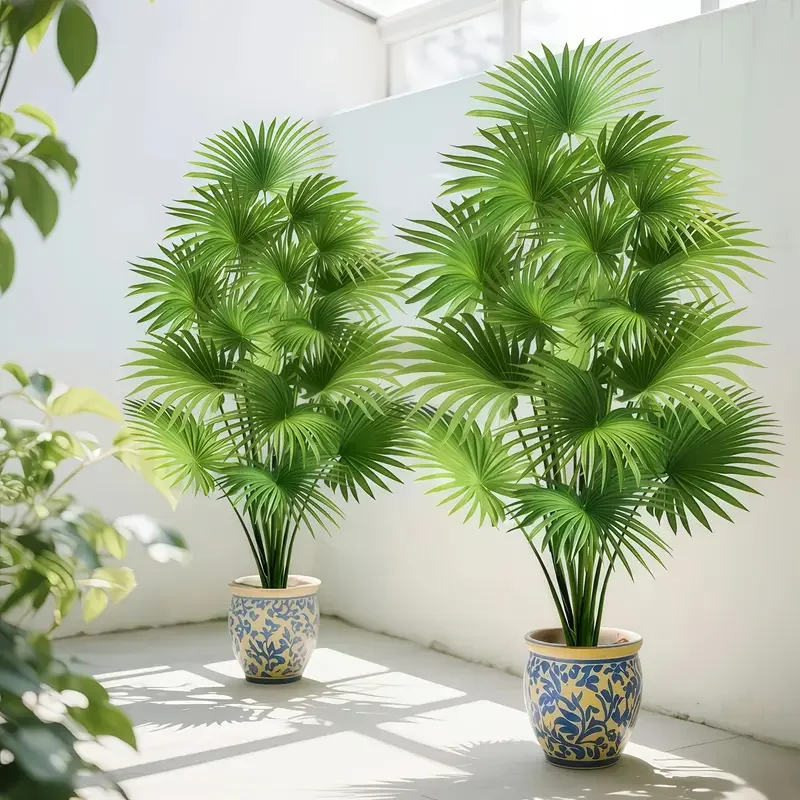 24leaves 31.5inch Artificial Plants Large Fake Fan-leaf Sunflower Tree ...