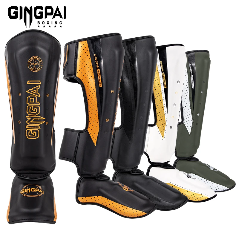 Shin Guard Pads Kickboxing Shin Guards Kickboxing Leg Guards Professional Kickboxing Leg Guard Muay Ankle Protector Sparring MMA Shin Boxing Thickened Fighting Gear Ankle Protective Guards
