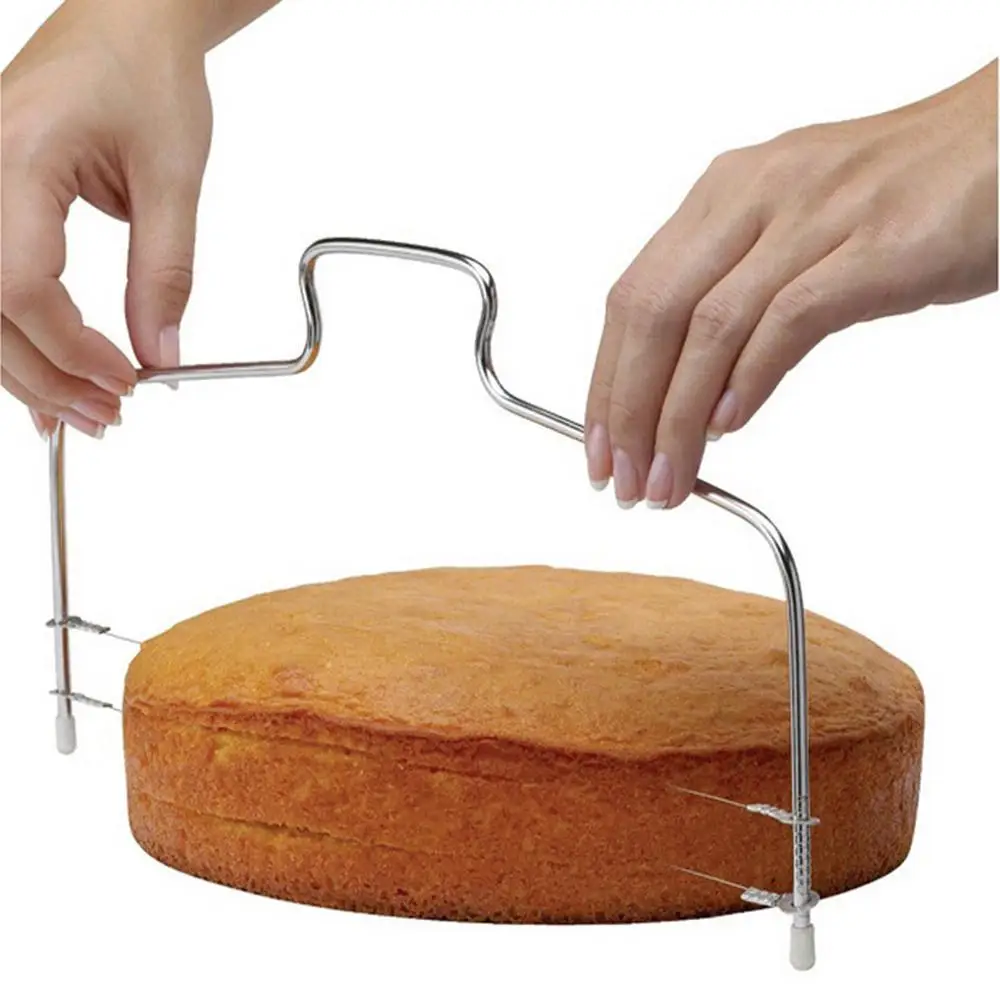 Cake Cutter Leveler Adjustable Double Slice Bread Cutter Durable Stainless Steel Cake Suitable Home Kitchen Baking Supplies