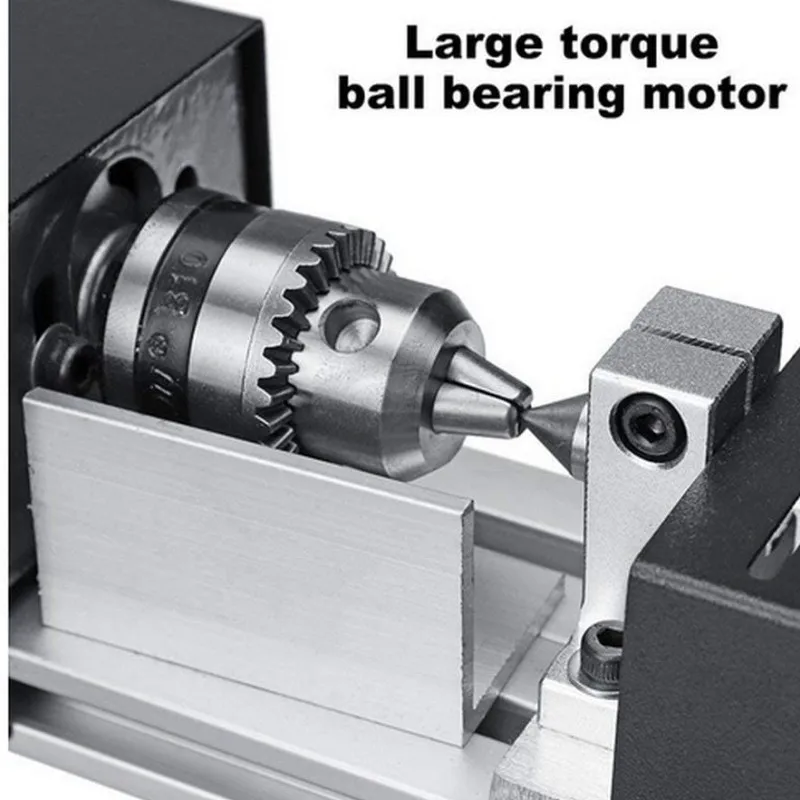 Upgraded Woodturning Lathe with Active Tail 110V-240V Mini Wood Lathe Machine Adjustable Rotary Tool 7-Speed Power Supply wood lathe tool wood lathe