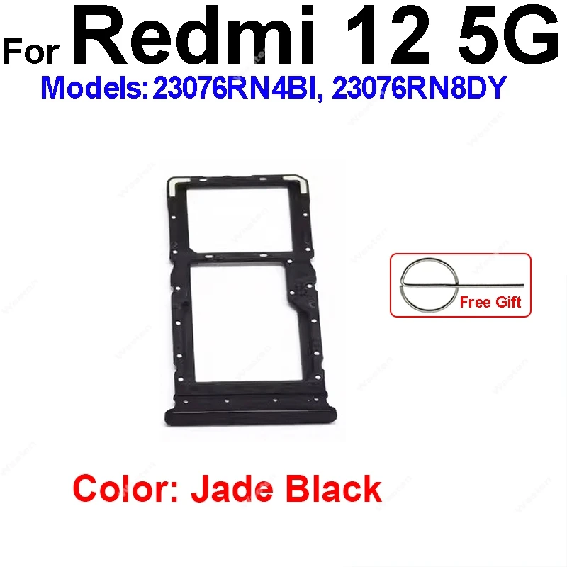 Bandeja Lateral Para Tarjeta SIM De Repuesto Xiaomi Redmi 12 – Color Plata Polar, 1 Unidad, Compatible Con Modelos 23053RN02A/Y/I