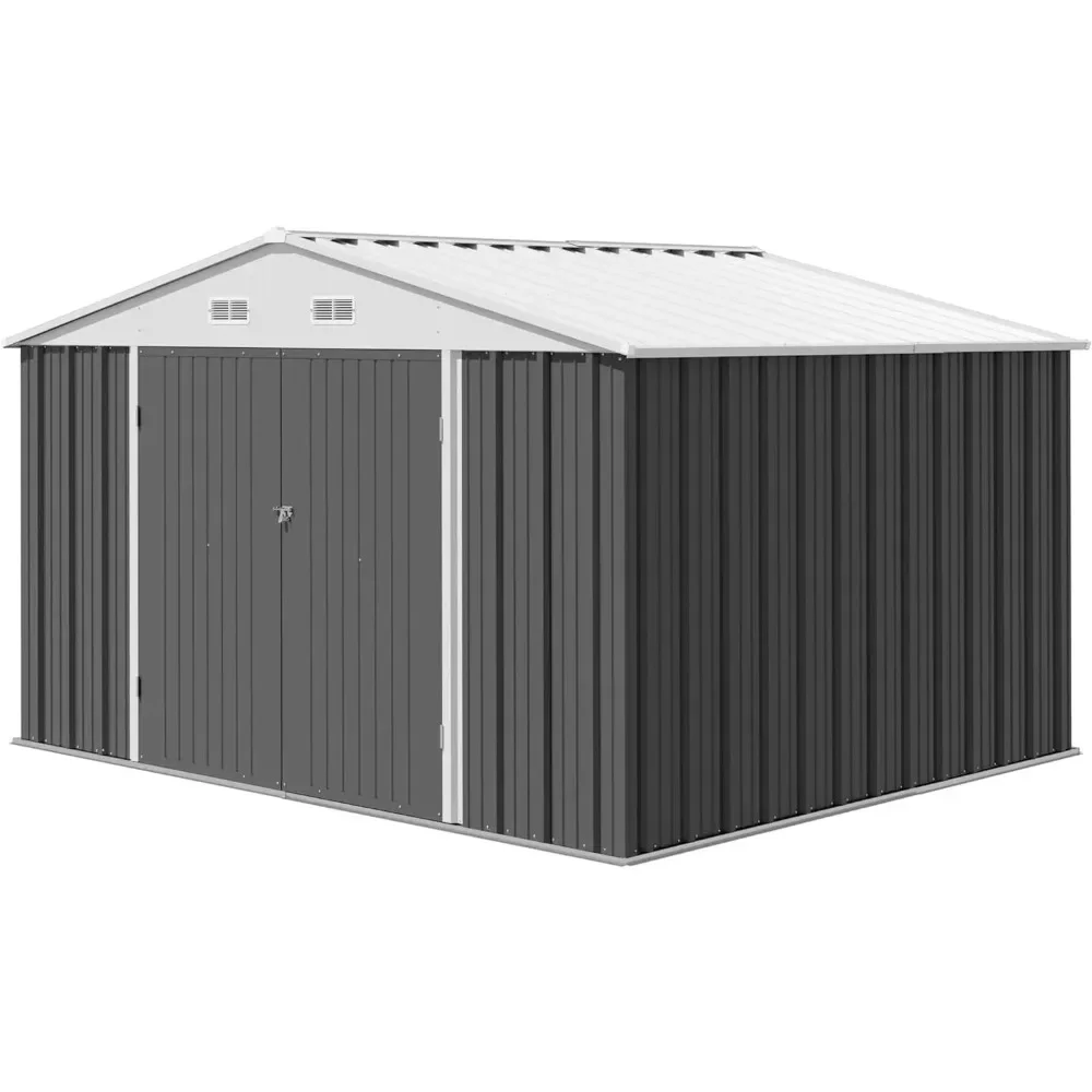 8 x 10 FT Metal Garden Sheds & Outdoor Storage Clearance, Large Tool Shed Outdoor with Single Lockable Door for Lawn Backyard