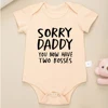 Sorry Daddy You Now Have Two Bosses Creative Baby Onesie Cute Khaki Short Sleeve Bodysuit Newborn Clothes Boy Girl Romper 1