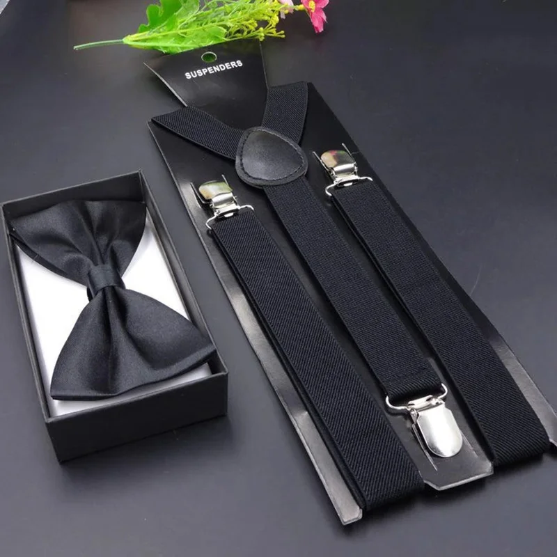 Hot Sale Suspenders Bowtie Sets Mens Women Boys Party - Main Image