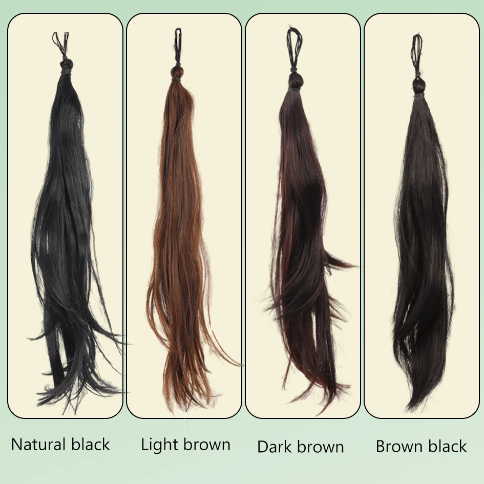 Synthetic 16inch/22inch curly ponytail tie, elastic headband, women's hair accessory, loli double ponytail wig, extension piece