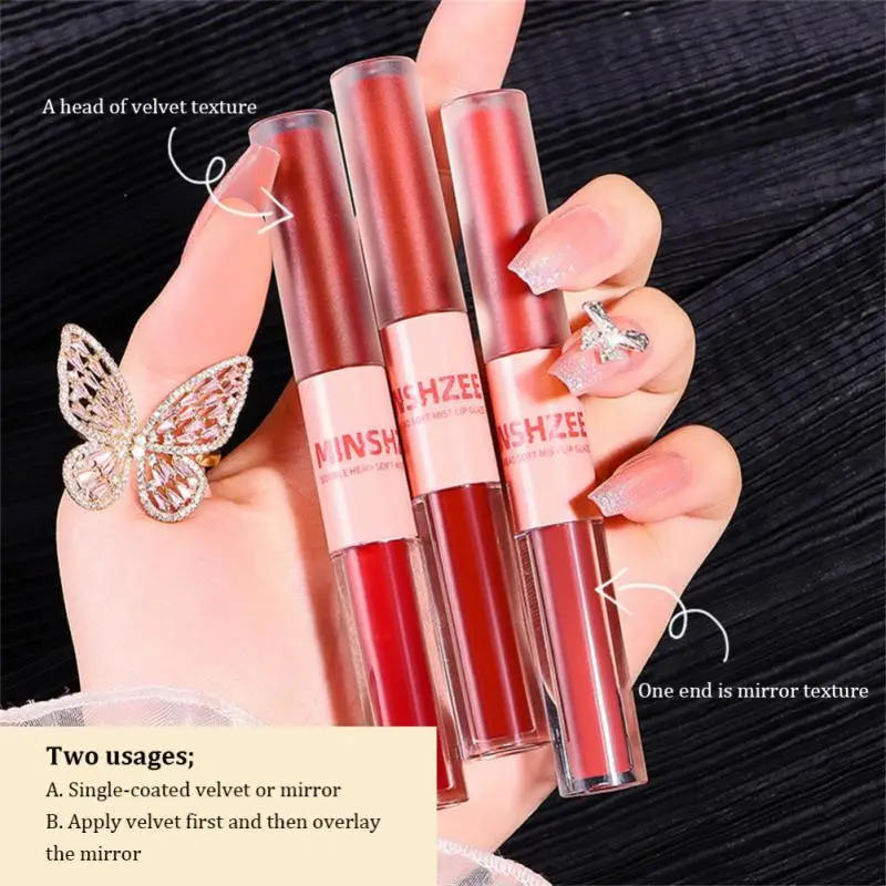 

Double-Headed Velvet Lipstick Moisturizing Not Easy Fade Matte Lipstick Long-Lasting Lips Gloss Women Cosmetics Lip Stick 2023