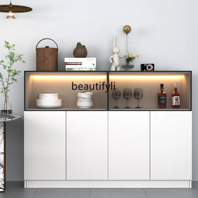 

Sideboard Cabinet Modern Minimalist Home Entrance Cabinet Solid Wood Tea Cabinet Living Room Shelf Wine Cabinet Integrated Wall