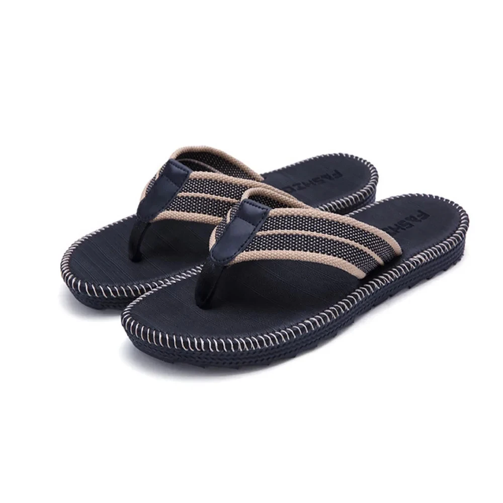 

Men Slippers Outside Beach Flat Flip-flop Summer Casual Slippers Indoor Home Male Anti-slip Shoes Thong Sandals Black