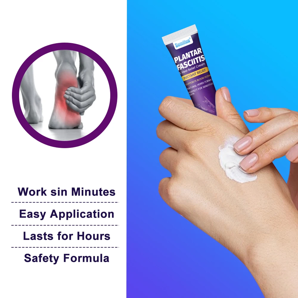 20g Sumifun Heel Pain Relief Cream Foot Fasciitis Achilles Tendonitis Ointment Plantar Bone Spur Ache Painkiller Medical Plaster