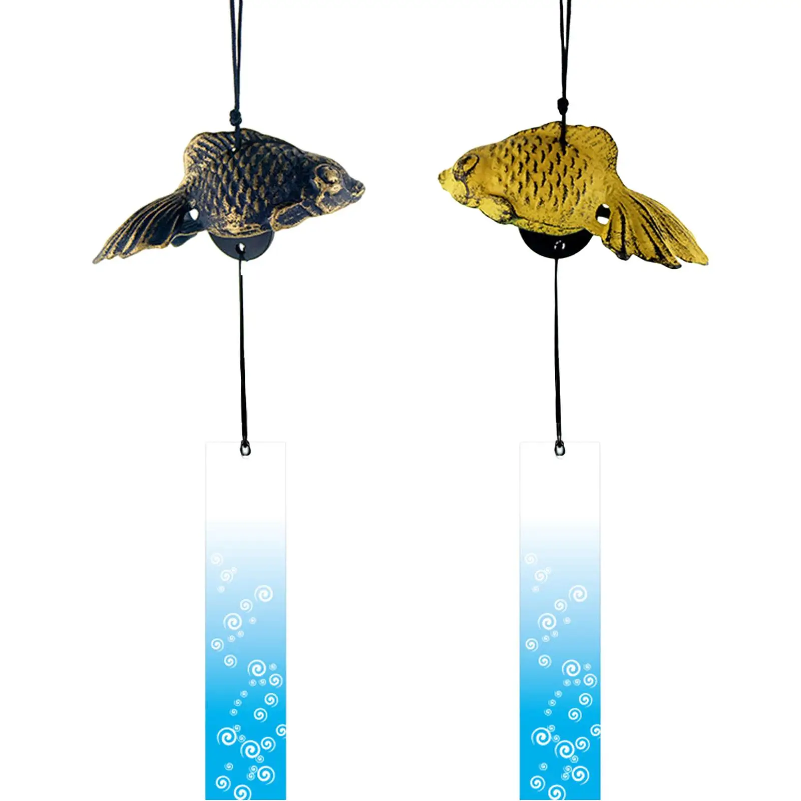 Cast Iron Wind Chime Goldfish Bless Bell Pendant Memorial Sympathy Small Wind Chime wind bell wind chimes wind chime for Outside Balcony Patio Room Indoor
