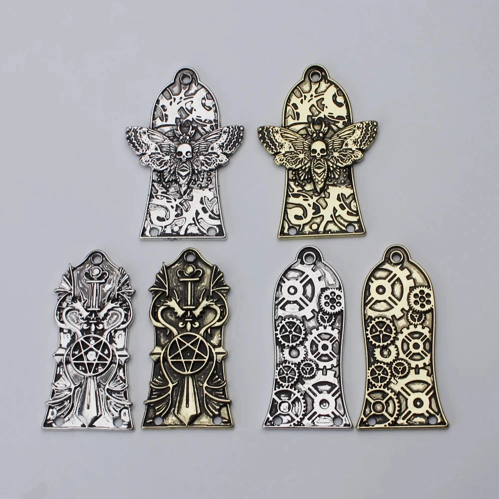 1 Stück Gitarrenkopfabdeckung 3 Löcher Metall Gitarre Halsstababdeckung für GIB LP Style Gitarrenteile Ancient Silve/Gold
