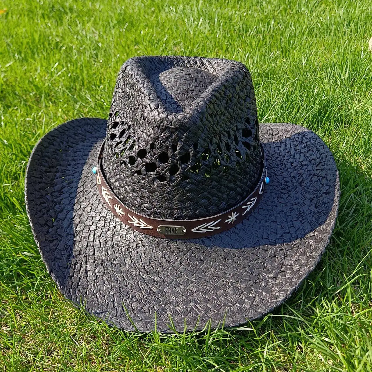 Melesh Western Bohemian-Stil Damen-Cowboyhut Stroh-Cowboyhut Plastizität starker Sonnenschutz Strand-Western-Cowboyhut LV자 – Detail 23