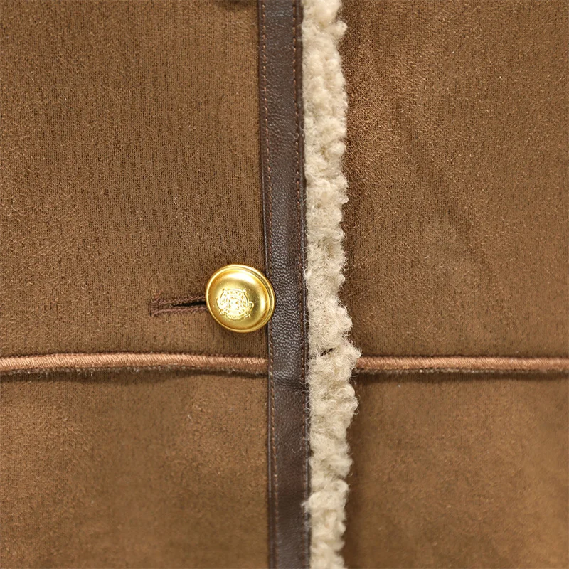 Women's Winter Lamb Wool Coat Winter Short Thickened Add Velvet Small Fragrant Style Leather Wool One Piece Top Female Cardigan