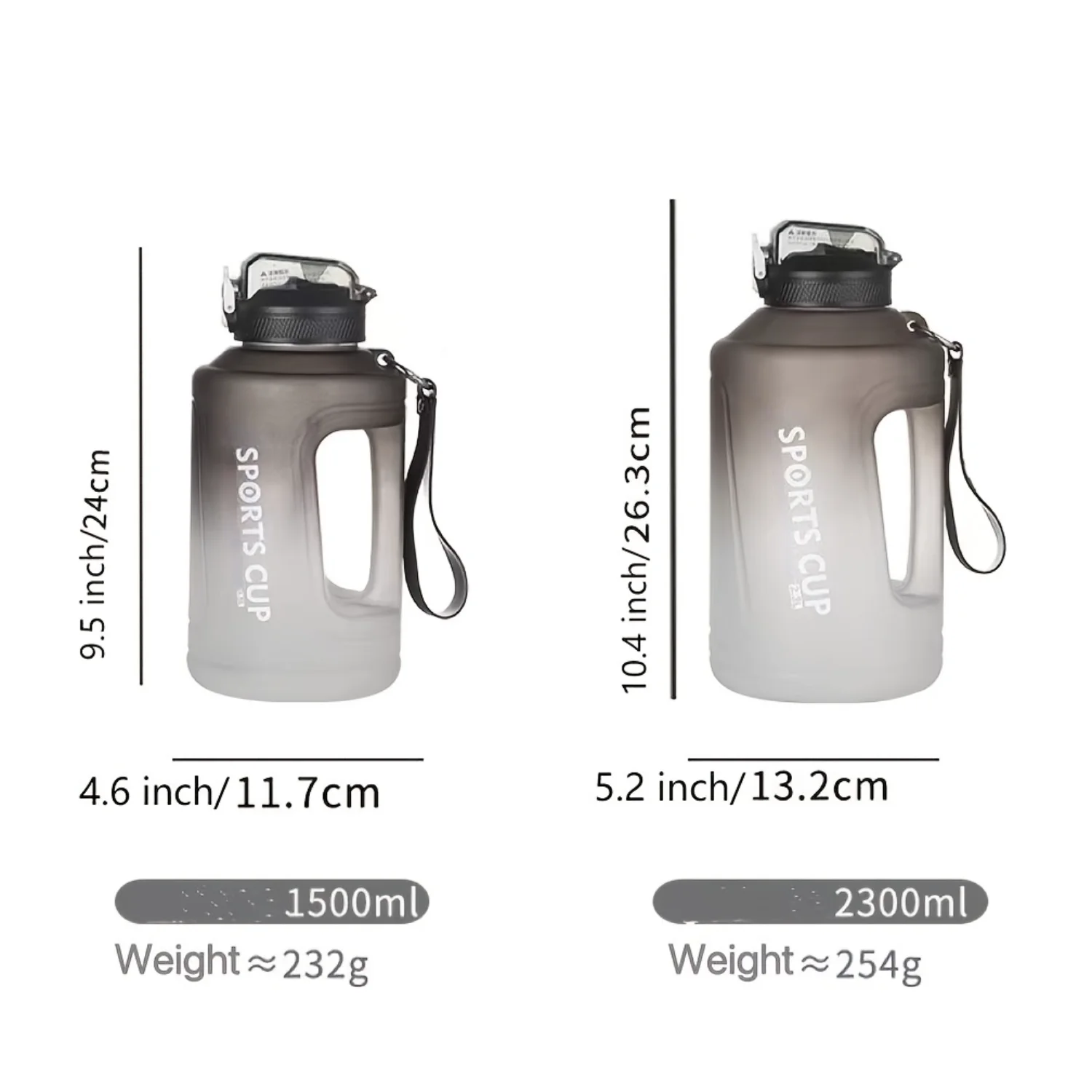Hydrated & Look Stylish Gradient Color Sports Water Jug with Time Markers