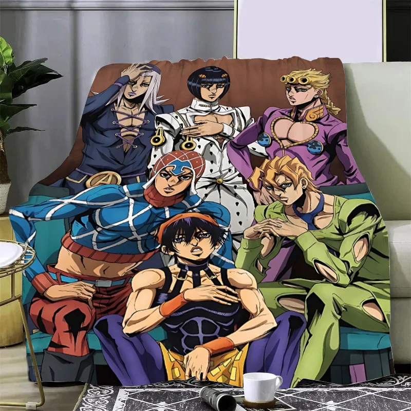 Anime JoJo's Bizarre Adventure Printed Blanket Picnic Blankets Warm Blanket Soft Comfortable Blanket Home Travel Birthday Gift 3
