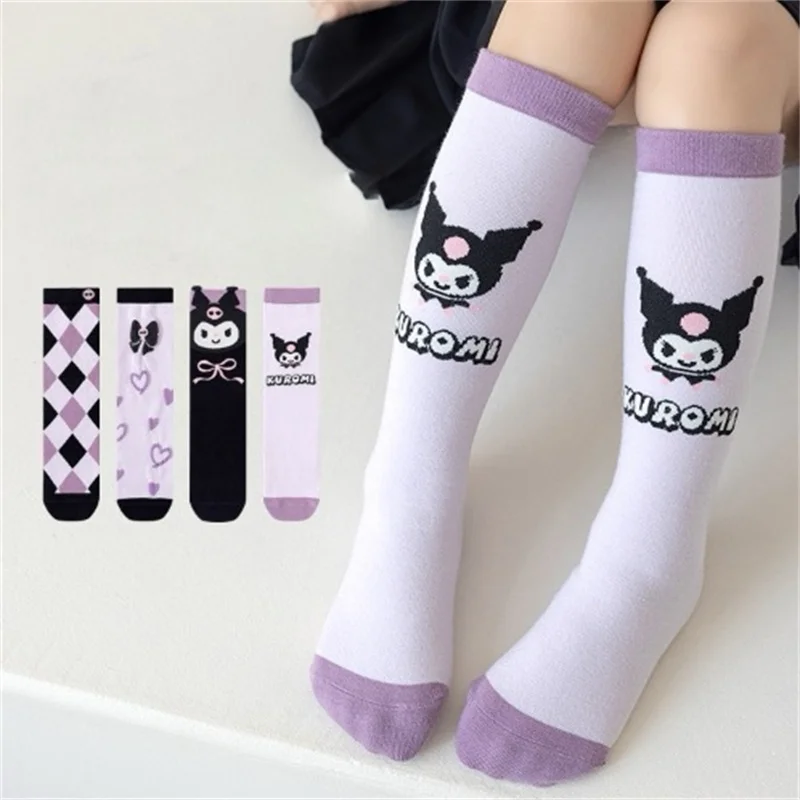 

Sanrio Kuromi Long Stockings Socks Children's Pure Cotton Dance Stockings Japanese Style JK Lolita Cute Girl Sweet Accessories