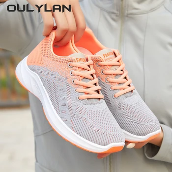 2024 Women Spring Fashion Running Shoes for Casual Breathable Sneakers Lace up Sports Shoes for Female Large Size 36-41 1