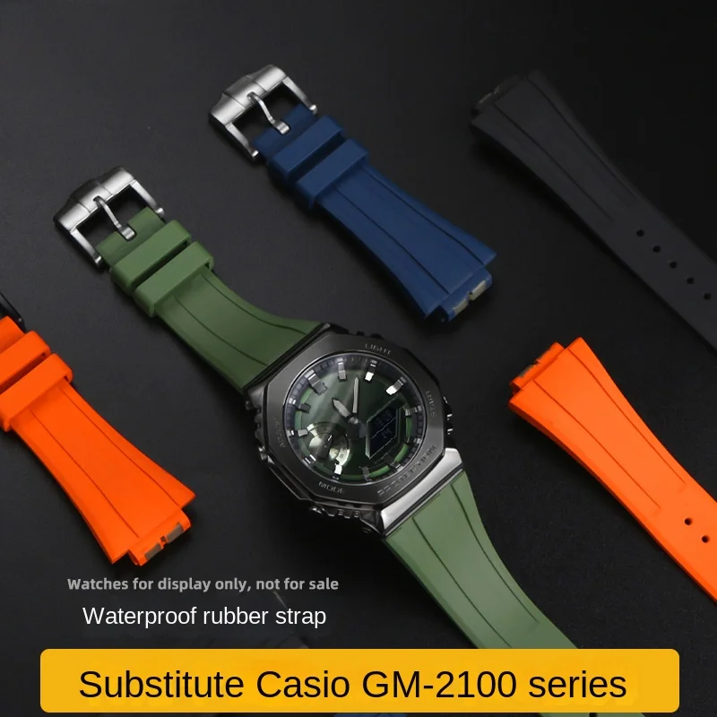 Rubber Strap G Shock Ga 2100 Waterproof Convex 16mm FKM Strap For