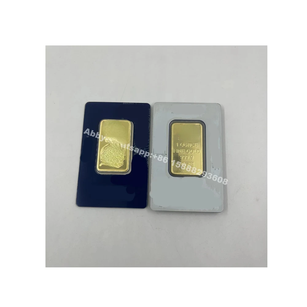 

New Version 1oz 24K Gold Plated Copper Bar Swiss Lady Bullion Ingot (Non-magnetic) DIFFERENT Serials (Sealed Packaging)