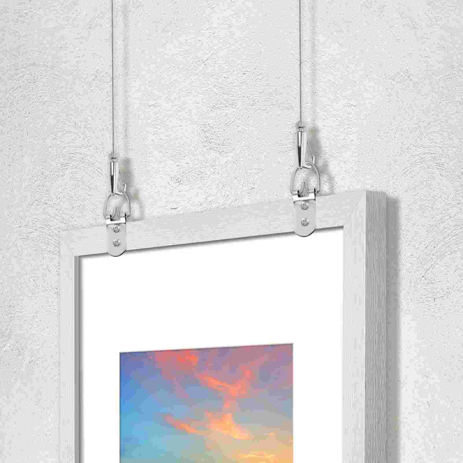 그림 알루미늄 합금 라이트 행어 로프, 조절식 포토 프레임, 걸이식 와이어 로프, 1 세트
