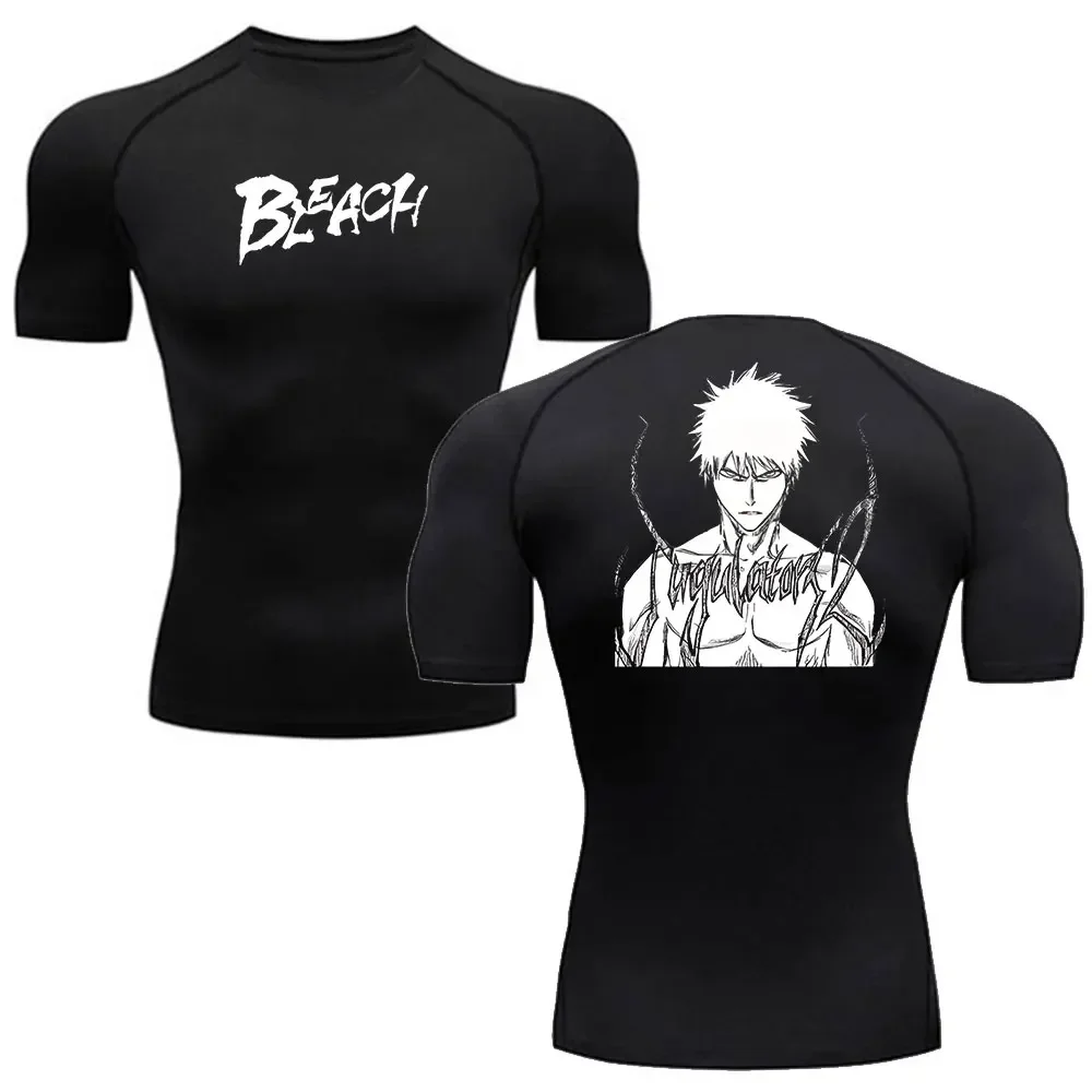 Compression Shirt Man Gym Anime Bleach T Shirt For Men New Trend Sport Men Fitness Tracksuit Boxing Jerseys Compression Shirt 2