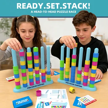 Gioco di Puzzle Colorato per Bambini TK, Divertente Sfida di Impilamento, Gioco per Feste in Famiglia, Giocattolo Educativo per Bambini