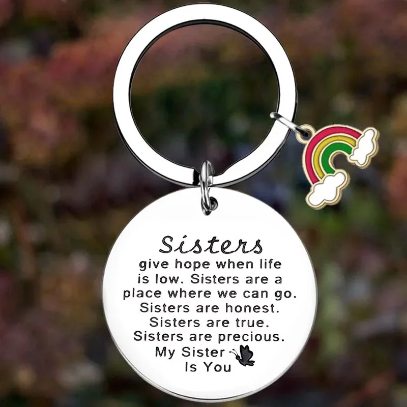 

Metal Big Little Soul Sister Best Friend Gift Keychain Sisters Gifts from Sister Key Chain Pendant Jewelry Teen Girls Gifts