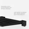 18 Inch Silhouette Slimline Folding Wall Mount Shower Bench Seat, Matte Black Seat with Matte Black Frame Waterproof and Durable 3