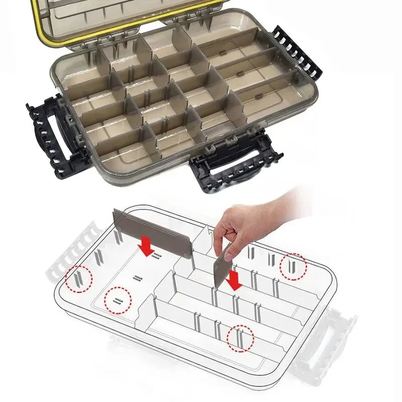 Fishing tackle box Large-capacity waterproof Fishing accessories tool storage box Fish hook fake bait storage