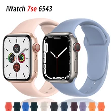 Silicone Strap for Apple Watch Band 45mm 44mm 41mm Bracelet for iWatch 40mm 38mm 42mm Correa Apple Watch Series 7 6 SE 5 4 3 2