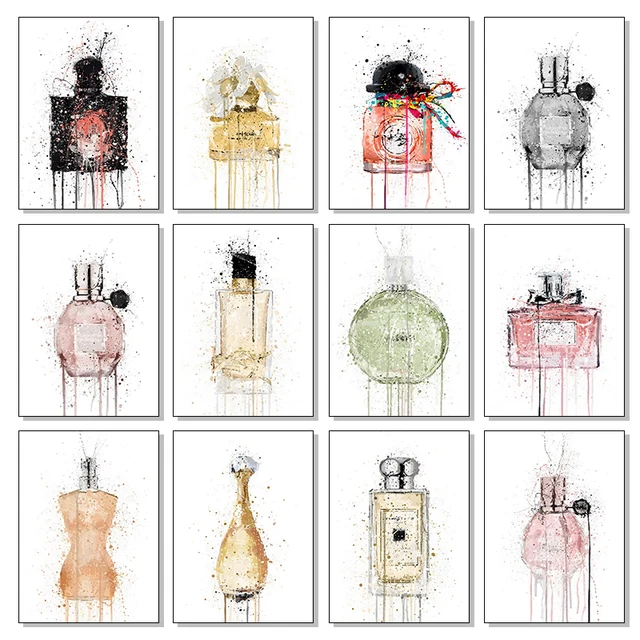 Modern Fashion Perfume Bottle Posters and Prints Canvas Printing Wall Art Picture Luxury Artwork for Living Room Home Decor Gift
