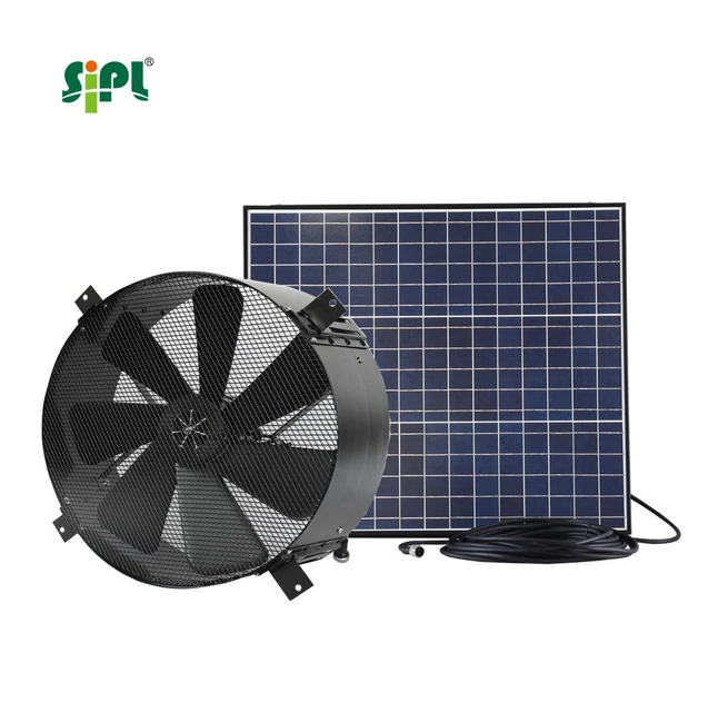 Good quality industrial commercial exhaust fan for warehouse garage 50W  axial flow solar powered extraction fan