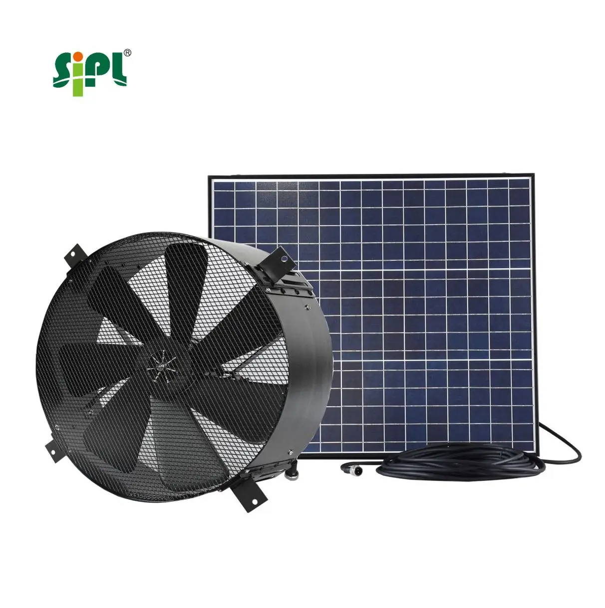 Good quality industrial commercial exhaust fan for warehouse garage 50W  axial flow solar powered extraction fan