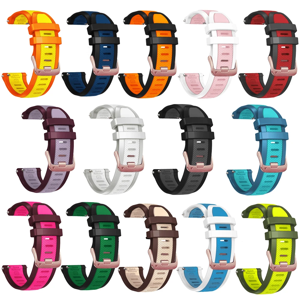 Versatile 20mm Silicone Watch Strap - Durable Replacement Band in Assorted Colors