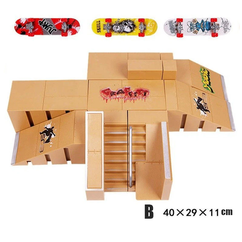 

Finger Skateboard Kit Tech Deck Bigger Fingerboard Ramps Skate Park Set Fingers Sport Training Props Skateboard Ramp Toy For Kid