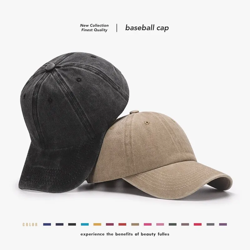 Baseball Cap Vintage Washed Cotton For Men Women Spring Summer Snapback