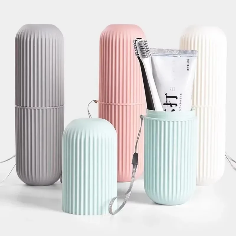 Outdoor Holder Bathroom Accessorie Travel Portable Toothbrush Toothpaste Holder Storage Case Box Organizer Household Storage Cup