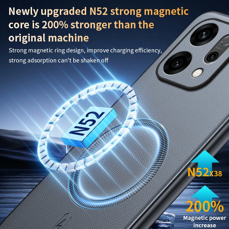 Ultra Thin Magnetic Leather Wireless Charging Phone Case - Sleek Matte Cover