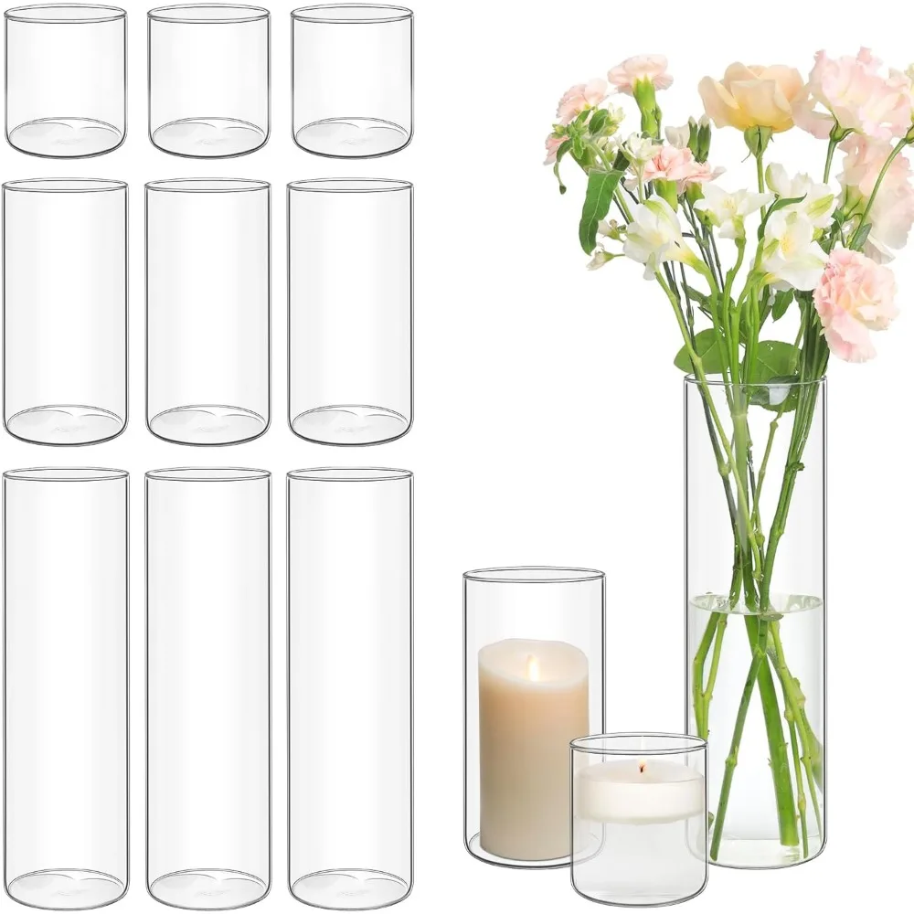 

Прозрачные вазы для бутонов, центральные части, свадебная декоративная ваза для цветов, высокие прозрачные вазы для цветов 4 дюйма, 7,5 дюйма, 12 дюймов, декор для комнаты, дома