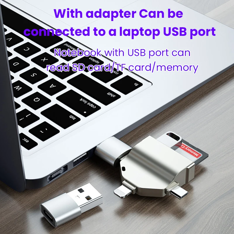 3in3 OTG Adapter for iphone iOS 13 Above Micro Type-C To USB SD TF Card Readers 9in1 3in1 Converter for Samsung Huawei Notebooks