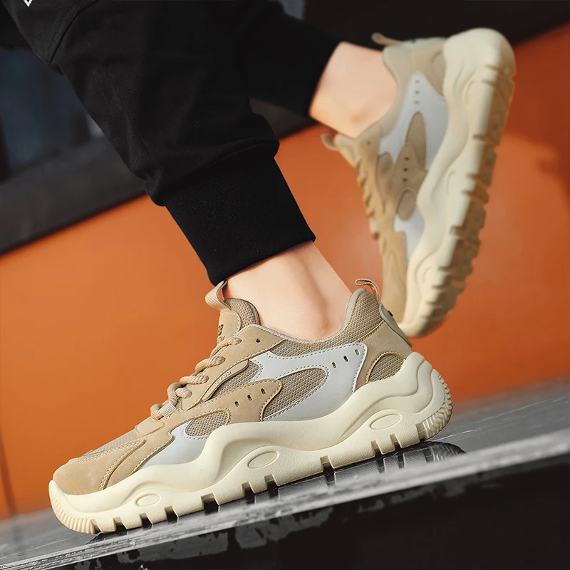 

Кроссовки мужские прогулочные, дышащие сетчатые, на платформе, повседневная обувь для бега