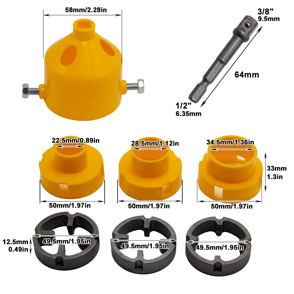 8pc Plastic Water Pipe Board Teeth Tap Wrench Hand Drill For Changing Water Pipe Threading Tool Accessories Set_voghion.com