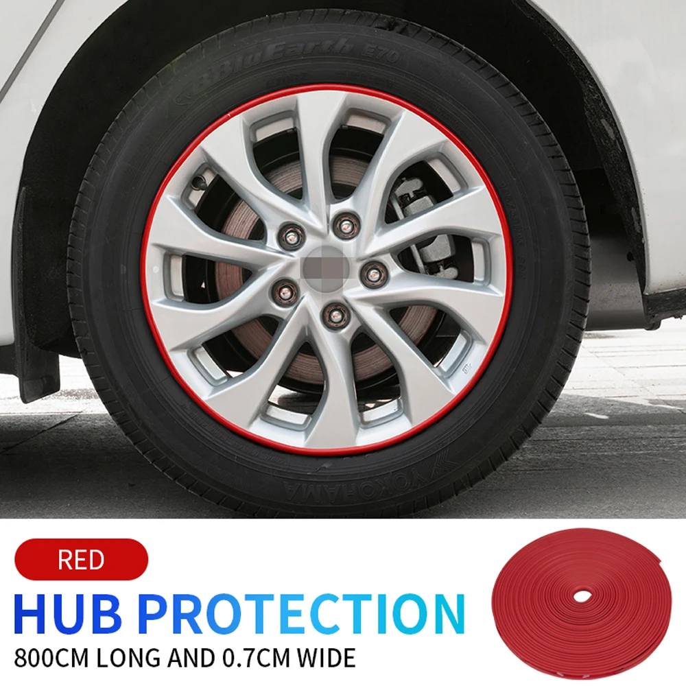 Tire Hub Protection Bumper Strip Car Vehicle Color Wheel Rims Protectors Car Wheel Decorative Strip Auto Care Covers 8M car wheel rim strip,car bumper strip