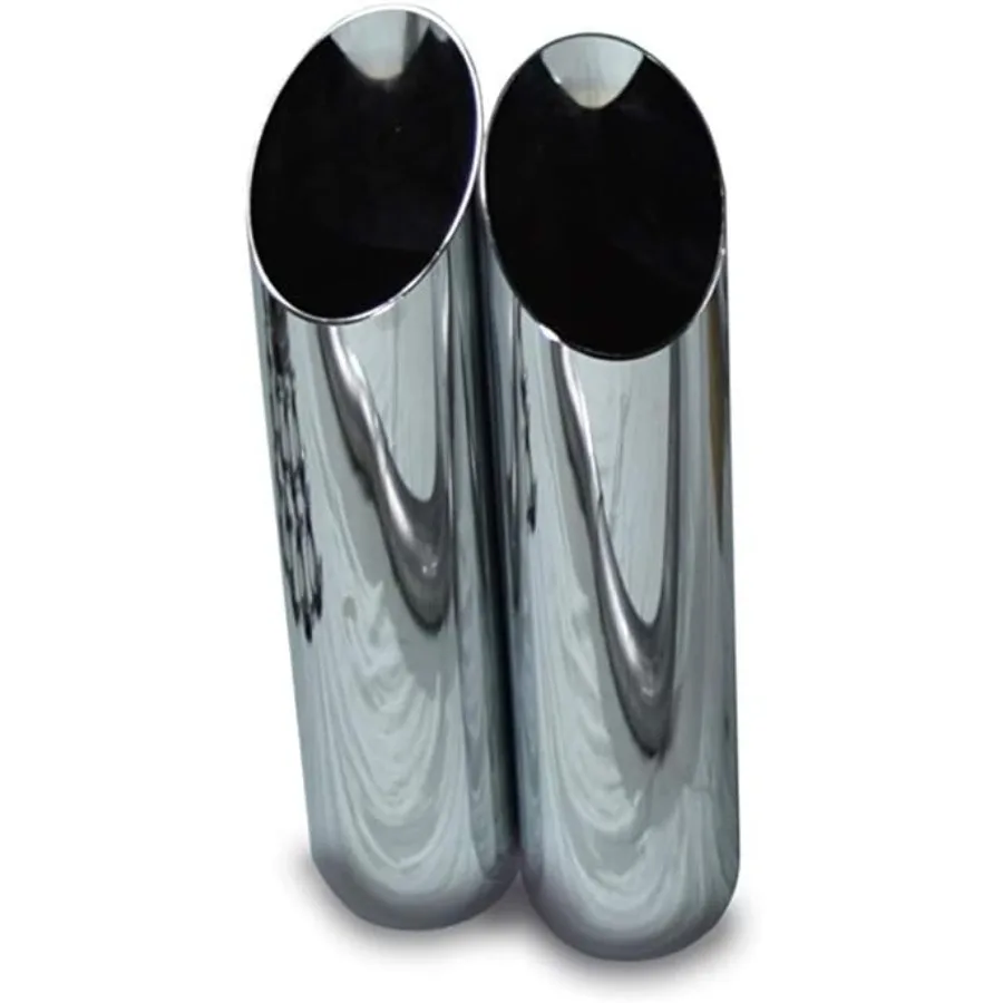 Truck Exhaust Kits-Shop Line Dual Exhaust System 2.5 inch Aluminized Pipe Y Pipe Chrome Tips