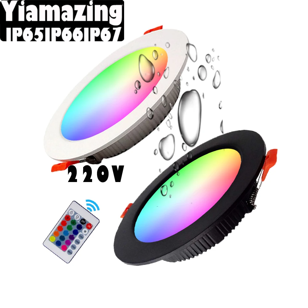 

220V Smart RGB IP65 Waterproof LED Downlight 6w 9W 12W 15W 18W 24W 30W Fairy Party Christmas Festoon Wedding Bar Ceiling Lamp