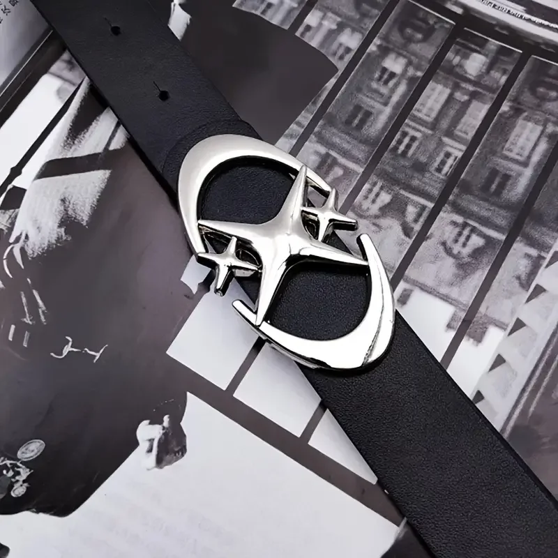 Stylish Oval Cross Metal Buckle Belt -