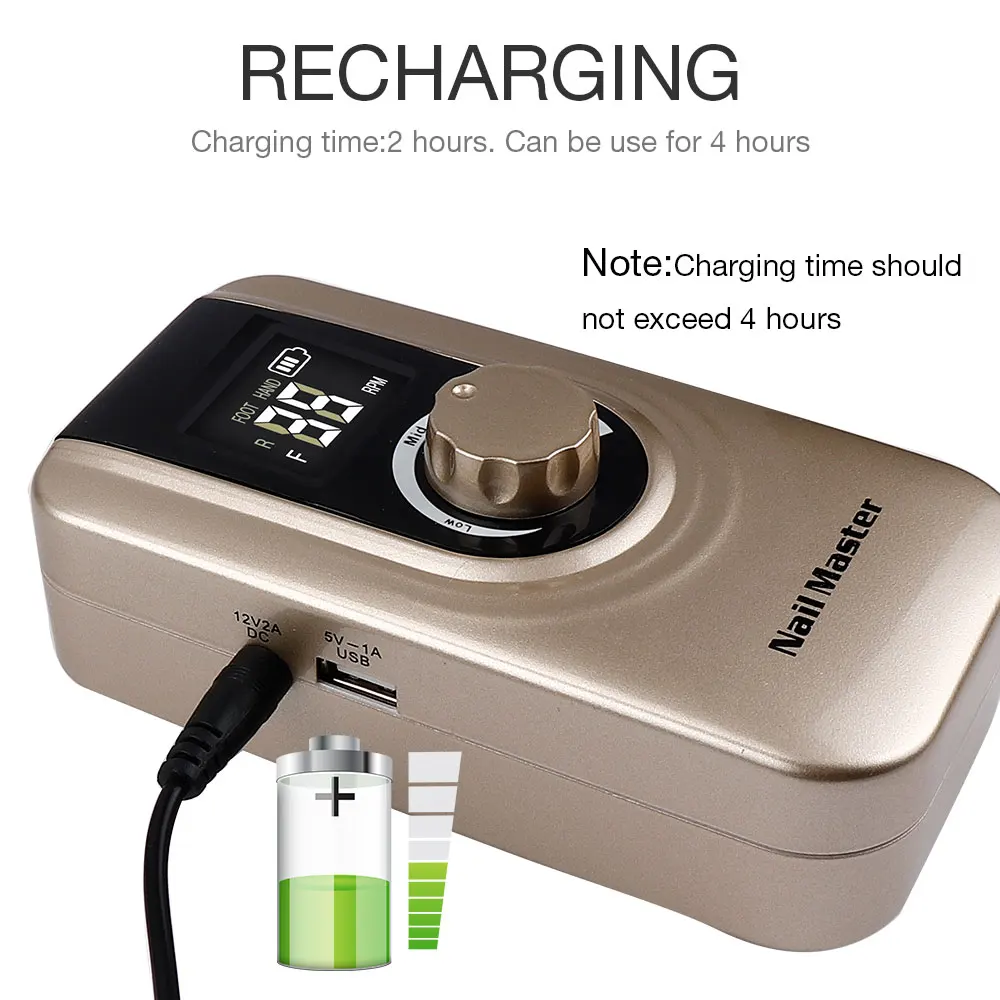 35000RPM Wireless Portable Nail Drill Machine Nail File Grinder Nails Gel Milling Cutters Manicure Polisher Nail Art Salon Tools