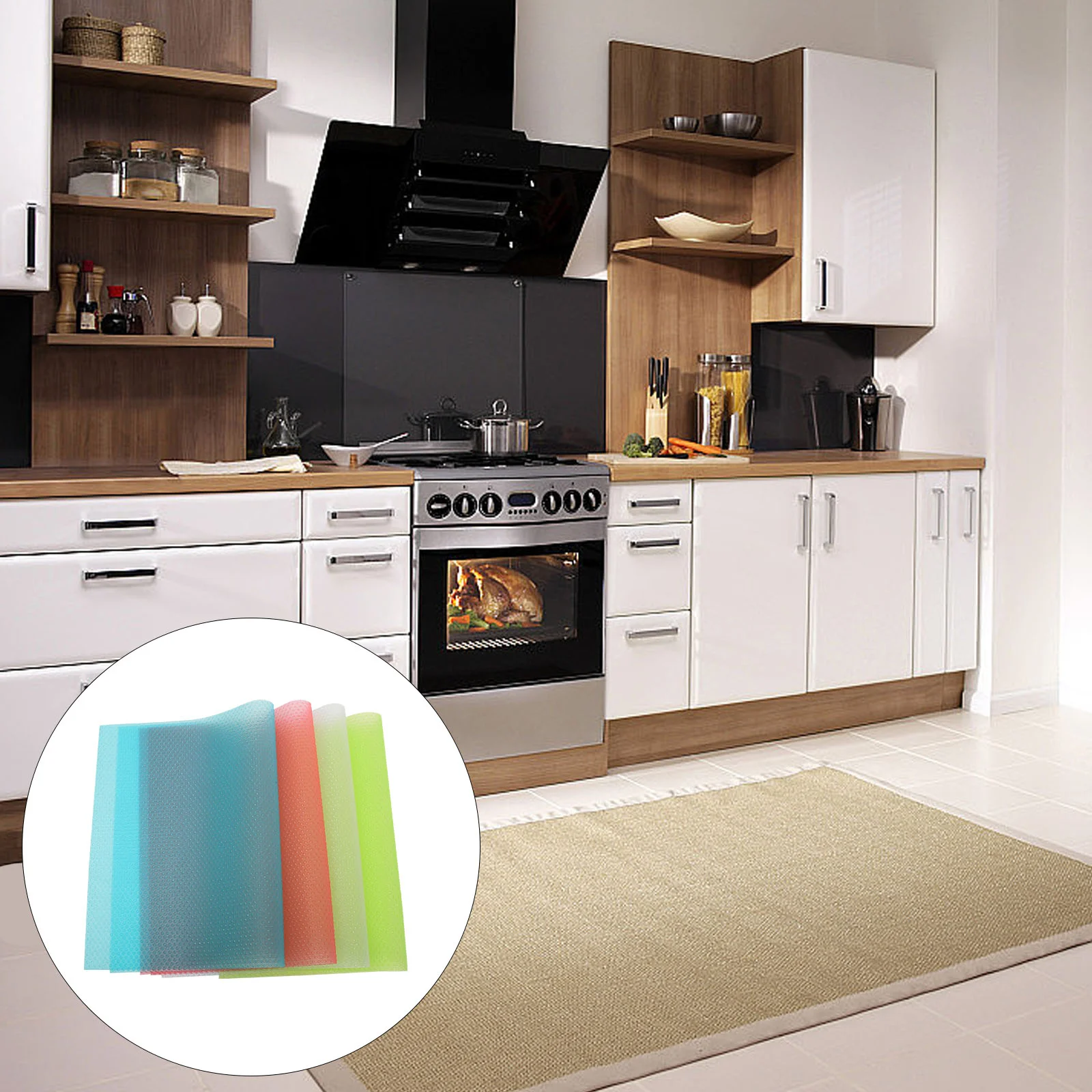 

8 Pcs Kitchen Mat Drawer Shelf Liners for Refrigerator Cabinet Cupboard Fridge Eva Non Slip