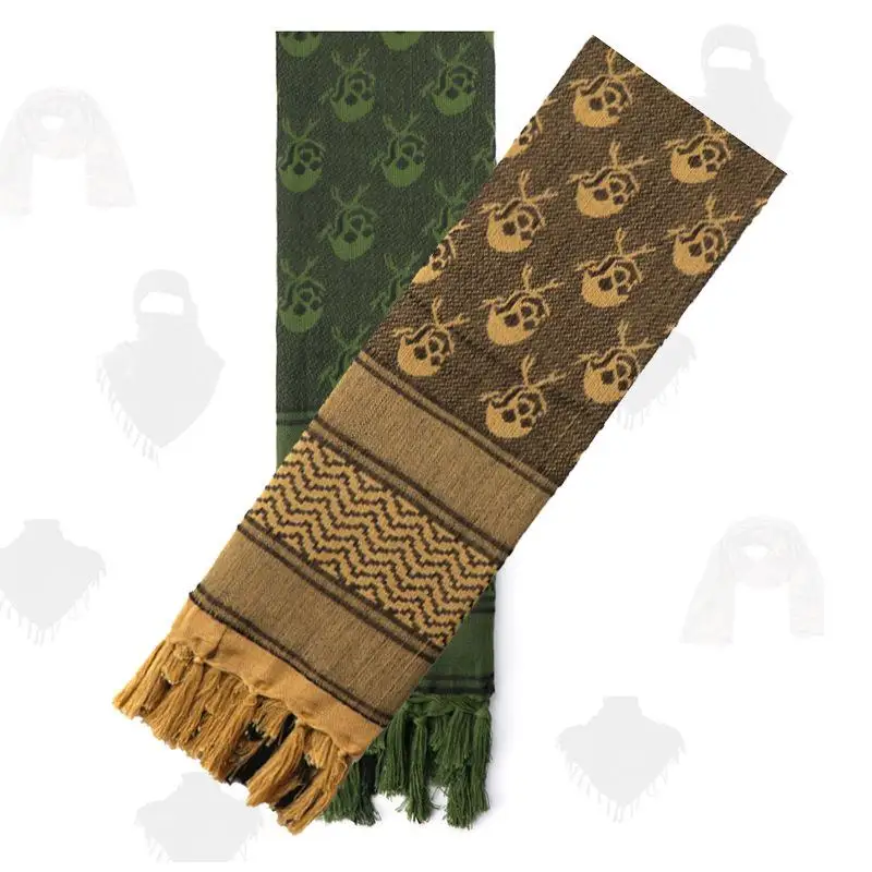 

1Pc 110X110Cm New Skull Printed Fashion Scarf Outdoor Arabic Style Square Scarf Windproof Sandproof Warm Head Scarf